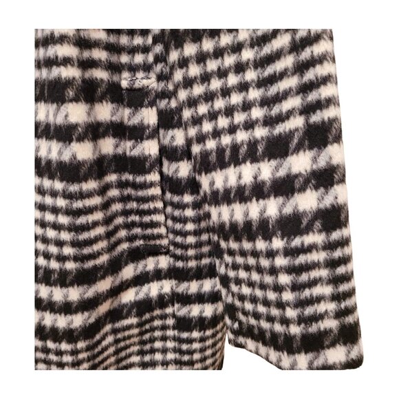 AVEC LES FILLES HOUNDSTOOTH PLAID OVERSIZED PEACOAT SIZE LARGE black & white L - Picture 5 of 12